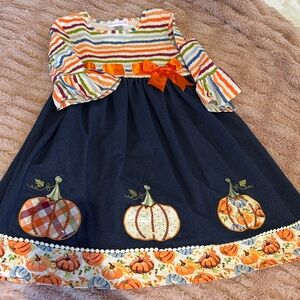 Striped Pumpkin Patch Kids Dress